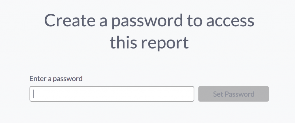 Create password on report