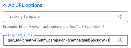 GA URL options
