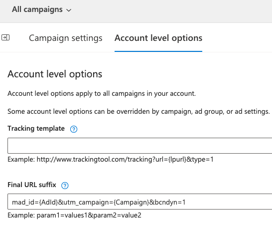 MS Ads Tracking